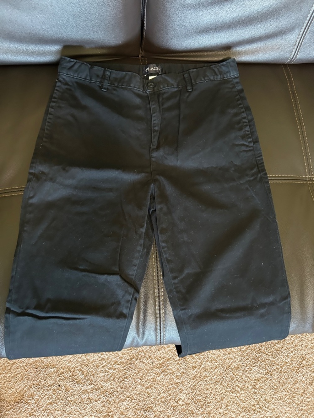 The Children's Place Black Flat Front Chino Shorts Size 16